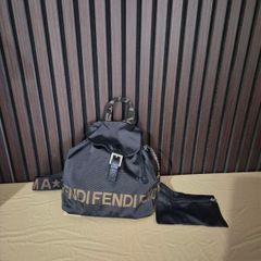 Fendi Vintage Nylon & Leather Back Pack