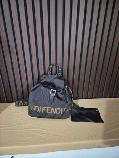 Fendi Vintage Nylon & Leather Back Pack
