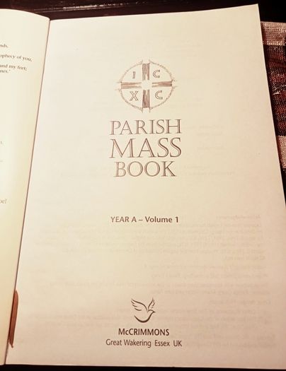 2013. Parish Mass Book. Yeara A. Volume 1.