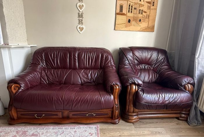 Real leather sofa
