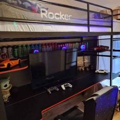 Single (3') Loft Bed with Desk by X Rocker