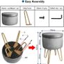Velvet Dressing Table Stool, Round Vanity Stool with Storange, Bedroom Ottoman Stool with Metal Legs for Home Living Room Fitting Room Bedroom MULTIPLE COLOURS AVAILABLE (FREE POSTAGE) Image 10