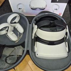 meta quest 2 with carry case and adjustable head strap