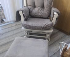 Babylo Brompton rocking chair and stool White / Grey