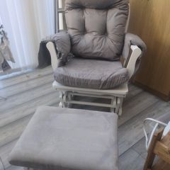 Babylo Brompton rocking chair and stool White / Grey