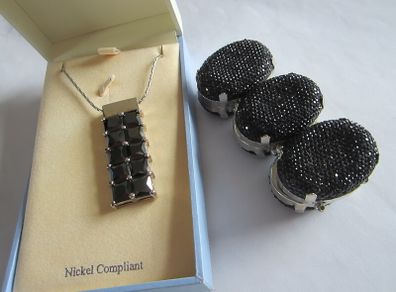 Black Newbridge Necklace and Sparkly Bracelet - Great Condition