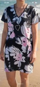 Quiz Summer Tunic Dress with pockets and matching jewellery - Size 10/12
