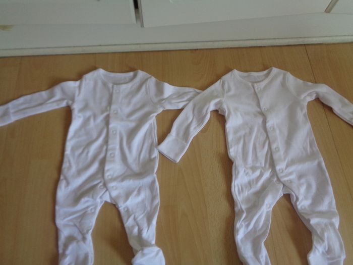 F& F White Babygros x 2 for Sale