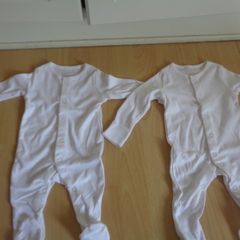 F& F White Babygros x 2 for Sale