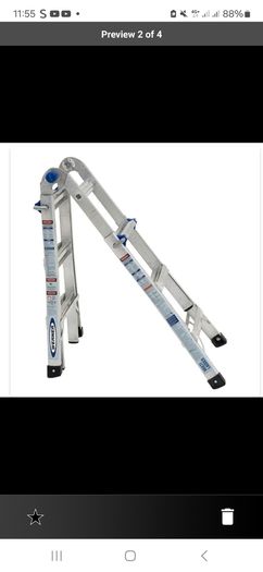 14ft Reach Height Multi-Position Ladder, 300lb load capacity 13ft Type IA MT-13