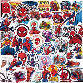 50pcs Spiderman Stickers Disney Movie Anime Decals DIY Skateboard Laptop Motorcycle Waterproof Cool Cartoon Sticker Kids Toy Gift
