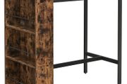 Bar Table with Shelf, Bar Table, Kitchen Table, 3 Open Compartments, Dining Table, Kitchen Counter for Kitchen, Dining Room, 110 x 60 x 100 cm, Industrial Design, Vintage Brown/Black