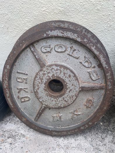 Full set of weights and 20kg Olympic bar