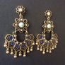 Boho Hippie Turquoise Tassel Statement Earrings Image 5