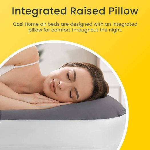Single Sized Air Bed - Premium Single Air Mattress With a Built-in Electric Pump, Integrated Raised Pillow and Storage Bag MULTIPLE SIZES AVAILABLE (FREE POSTAGE)