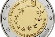 Slovenia 2 Euro Commemorative Coin 2017 - 10th Anniversary of the Introduction of the Euro in Slovenia. UNCIRCULATED.