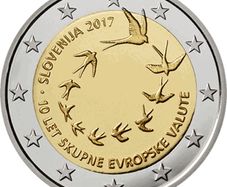Slovenia 2 Euro Commemorative Coin 2017 - 10th Anniversary of the Introduction of the Euro in Slovenia. UNCIRCULATED.