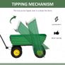 125 Litre Large Garden Cart Heavy Duty 4 Wheel Trolley Dump Wheelbarrow Tipping Truck Trailer - Green Image 6