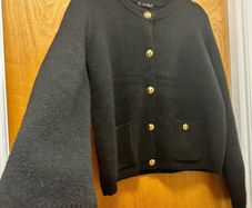 New super soft Dunnes black cardigan with gold buttons