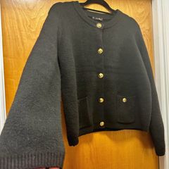 New super soft Dunnes black cardigan with gold buttons