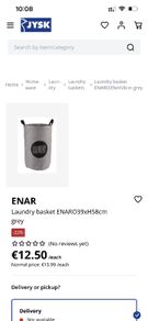 JYSK ENAR Laundry Basket  Grey