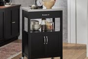 Kitchen cabinet mini kitchen island portable on wheels steel or wooden top