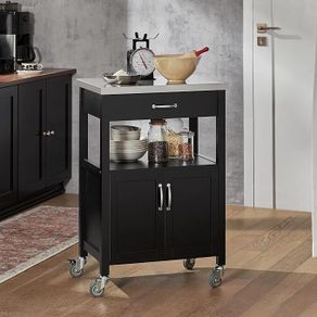 Kitchen cabinet mini kitchen island portable on wheels steel or wooden top