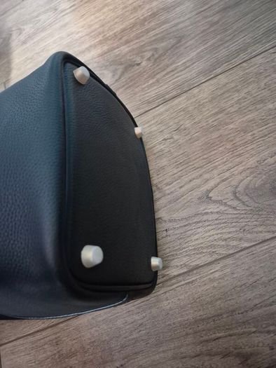 Small real leather picotin style bag