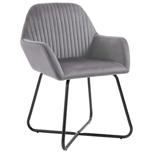 Dining Chairs 6 pcs Grey Velvet