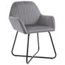 Dining Chairs 6 pcs Grey Velvet Image 2