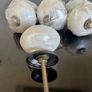 Opal ceramic knobs (4) with pewter details Image 4