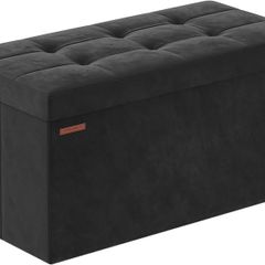 NEW SALE | Storage Ottoman, Foldable Velvet Storage Bench, Footstool, 2 Extra Storage Boxes, 38 x 76 x 38 cm, 300 kg Load Capacity, for Hallway, Living Room, Bedroom
