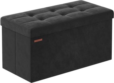 NEW SALE | Storage Ottoman, Foldable Velvet Storage Bench, Footstool, 2 Extra Storage Boxes, 38 x 76 x 38 cm, 300 kg Load Capacity, for Hallway, Living Room, Bedroom