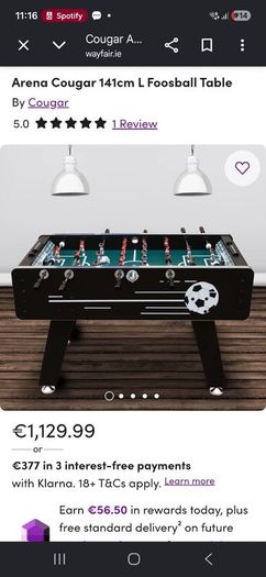 Fooseball table