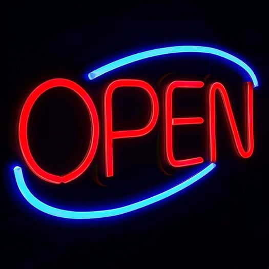 NEON OPEN SIGN,50x26CM Ultra Brighter OPEN Business Board,6Flashing Lighting Mode, Larger and Brighter (Red/Blue),Brightness Adjustable (FREE SHIPPING)