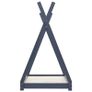 Kids Bed Frame Grey Solid Pine Wood 80x160 cm Image 4