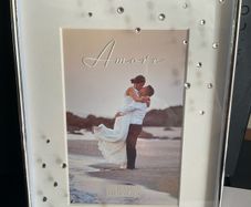 Silver wedding frame with crystals 6x4 inch