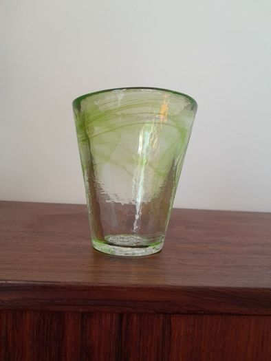 Vintage Kosta Boda Green Swirl Glass