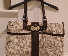 DS Signature Snakeskin-Effect Tote Bag