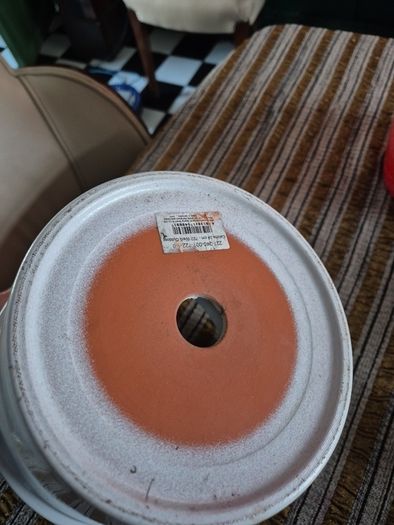 New A pair of 2 heavy Terracotta paint glazed plant pots