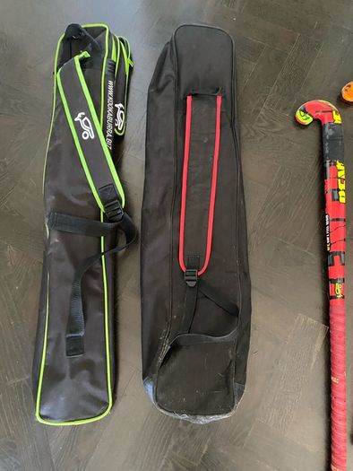 Hockey sticks;  bags & shin guards