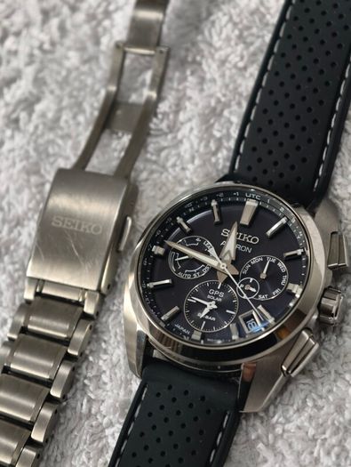 Seiko Astron SBXC067 GPS Solar Titanium - Extra Strap Included