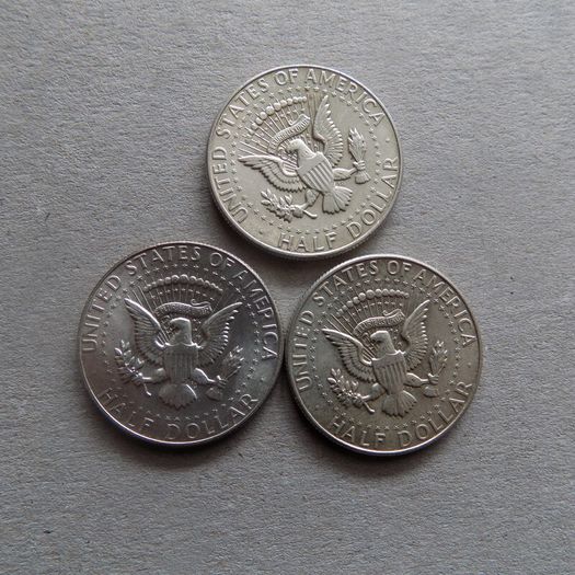 USA,JFK Silver Half Dollars.(3) 1966,1967,1969.