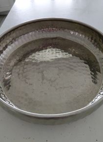 silver coloured decorative tray