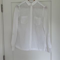 White linen blouse Size 10 EU 38