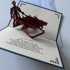 Pop Up Molly Malone Laser Cut 3D Card with Envelope
