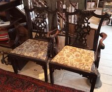 Pair Georgian design carver chairs