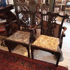 Pair Georgian design carver chairs