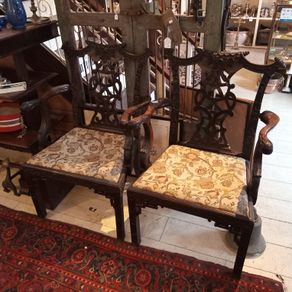 Pair Georgian design carver chairs