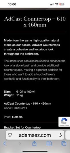 Adcast bathroom worktop
